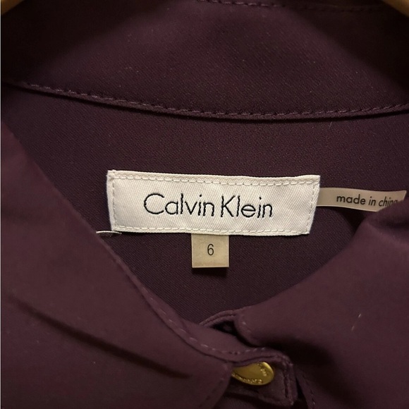 Calvin Klein Purple Button-Up Shirt Dress Sz 6 EUC!! - Picture 2 of 12